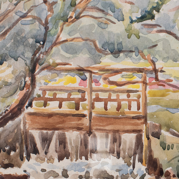 Vintage Watercolour Painting, Isle of Wight, English School, Framed Art, Dolding