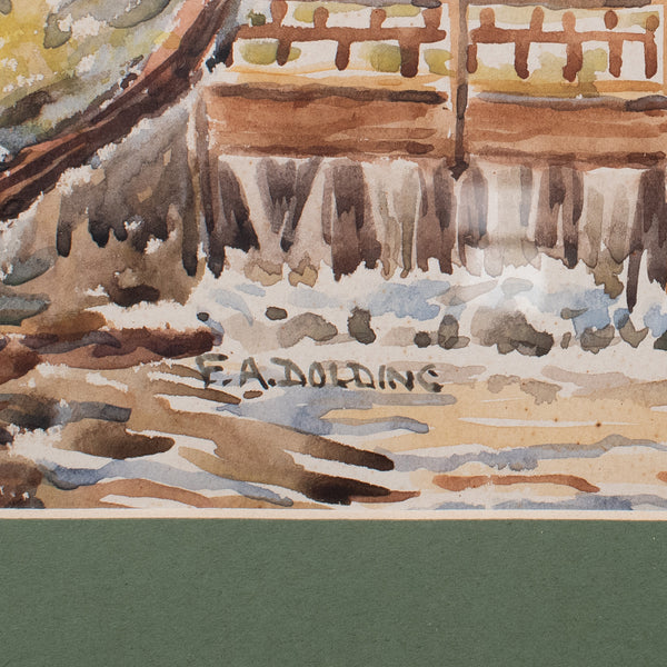 Vintage Watercolour Painting, Isle of Wight, English School, Framed Art, Dolding
