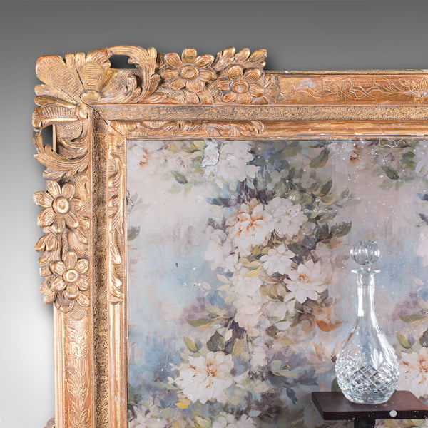 Large Pair of Antique Wall Mirrors, English, Giltwood, Dressing, Valet, Regency