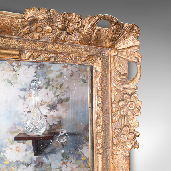 Large Pair of Antique Wall Mirrors, English, Giltwood, Dressing, Valet, Regency