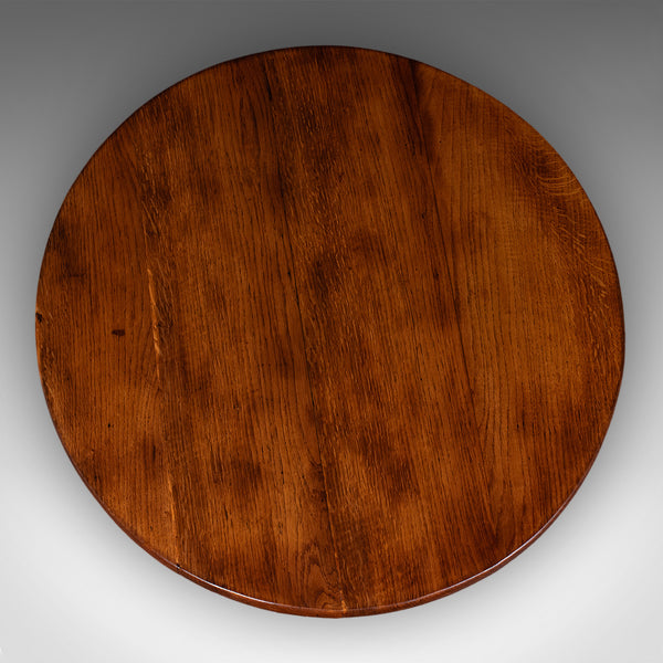 Antique Tripod Table, English, Oak, Beech, Tilt Top, Occasional, Side, Georgian