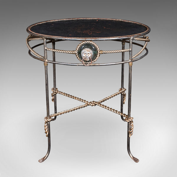 Vintage Oval Garden Table, French Cast Iron, Veranda, Porch, Serving, Occasional
