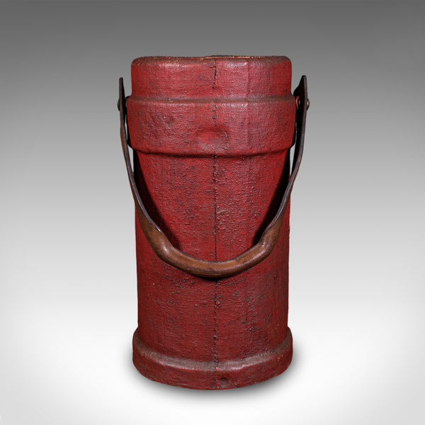 Antique Decorative Stick Stand, English, Leather, Basket, Storage Bin, C.1920