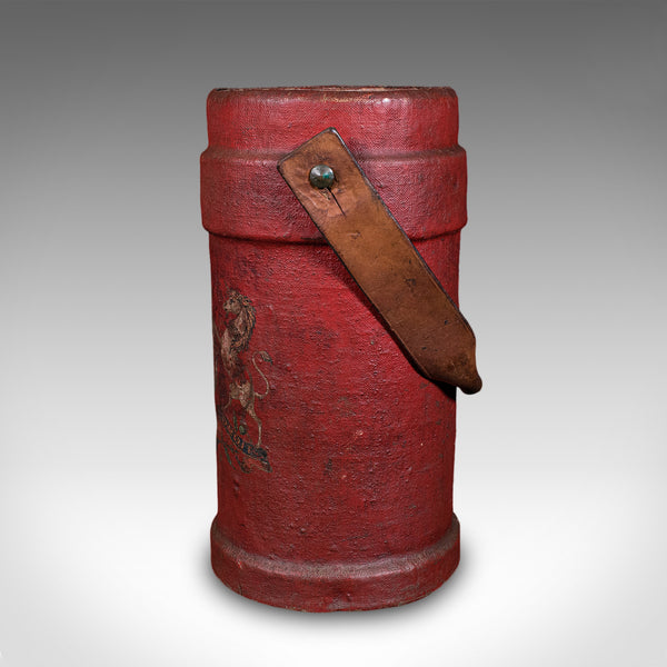Antique Decorative Stick Stand, English, Leather, Basket, Storage Bin, C.1920