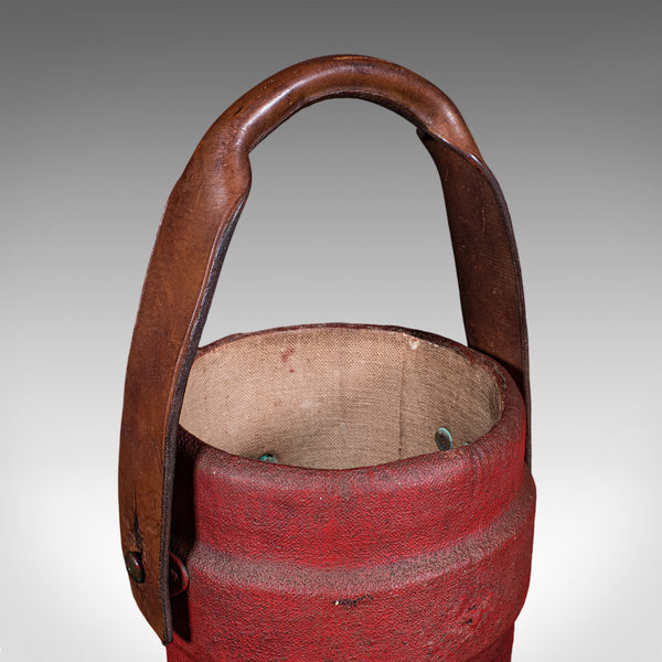 Antique Decorative Stick Stand, English, Leather, Basket, Storage Bin, C.1920