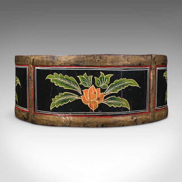 Antique Cheese Wheel Carrier, English, Handpainted Walnut, Dairy Tray, Edwardian