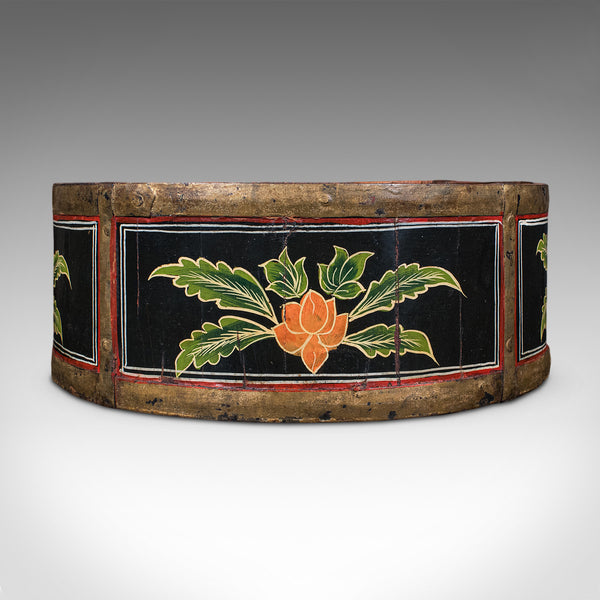 Antique Cheese Wheel Carrier, English, Handpainted Walnut, Dairy Tray, Edwardian