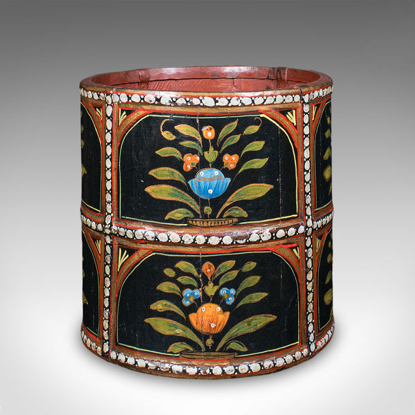 Vintage Storage Bin, English, Handpainted, Waste Paper Basket, Mid Century, 1960