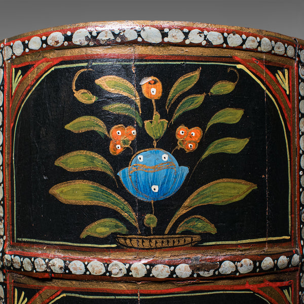 Vintage Storage Bin, English, Handpainted, Waste Paper Basket, Mid Century, 1960