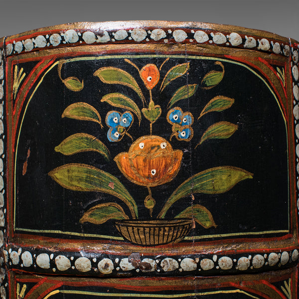 Vintage Storage Bin, English, Handpainted, Waste Paper Basket, Mid Century, 1960
