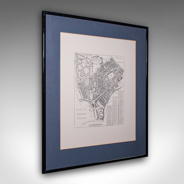 Vintage 18th Century Street Map, London, St Martins In The Field, Cartography