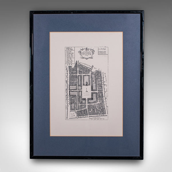 Vintage 18th Century Street Map, London, Covent Garden, The Strand, Cartography