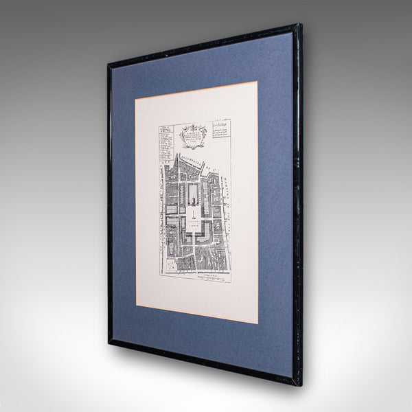 Vintage 18th Century Street Map, London, Covent Garden, The Strand, Cartography