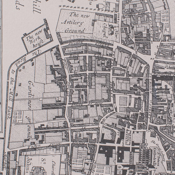 Vintage 18th Century Street Map, London, Houses of Parliament, Westminster Abbey
