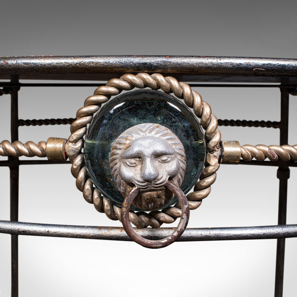 Pair of Vintage Garden Tables, French, Cast Iron, Oval, Veranda, Serving, C.1970