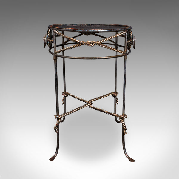 Pair of Vintage Garden Tables, French, Cast Iron, Oval, Veranda, Serving, C.1970
