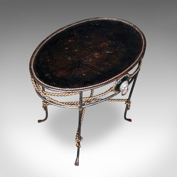 Pair of Vintage Garden Tables, French, Cast Iron, Oval, Veranda, Serving, C.1970