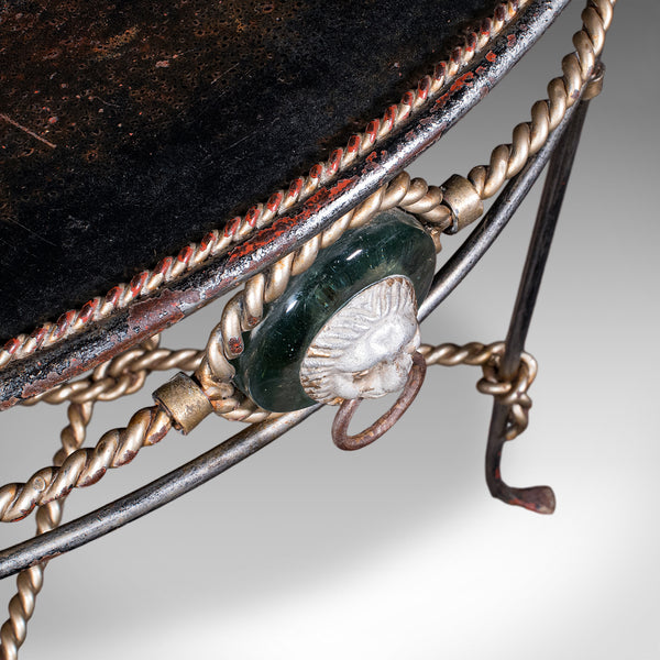 Pair of Vintage Garden Tables, French, Cast Iron, Oval, Veranda, Serving, C.1970