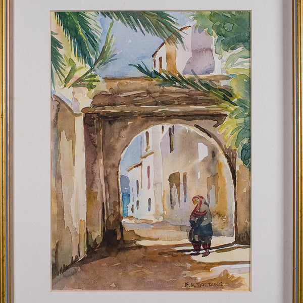 Vintage Watercolour Painting, Turkey, English School, Art, Picture, FA Dolding