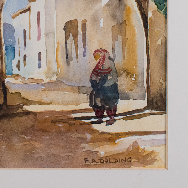 Vintage Watercolour Painting, Turkey, English School, Art, Picture, FA Dolding