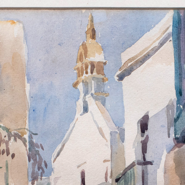 Vintage Watercolour Painting, Mykonos, English School, Art, Picture, FA Dolding