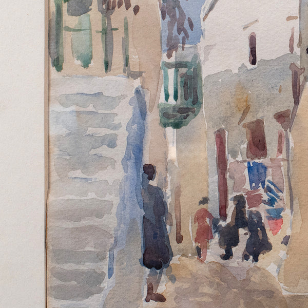 Vintage Watercolour Painting, Mykonos, English School, Art, Picture, FA Dolding