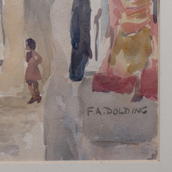 Vintage Watercolour Painting, Mykonos, English School, Art, Picture, FA Dolding