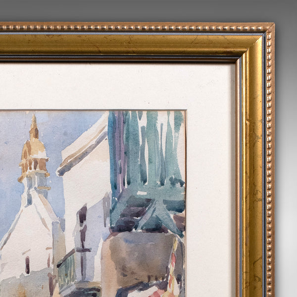 Vintage Watercolour Painting, Mykonos, English School, Art, Picture, FA Dolding