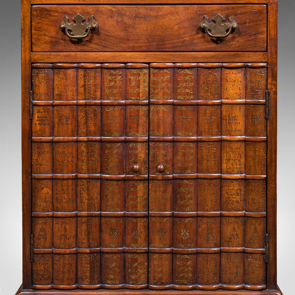 Vintage Bachelor's Writing Cabinet, English, Library Cupboard, Regency Revival