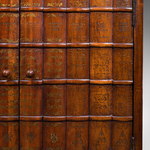 Vintage Bachelor's Writing Cabinet, English, Library Cupboard, Regency Revival