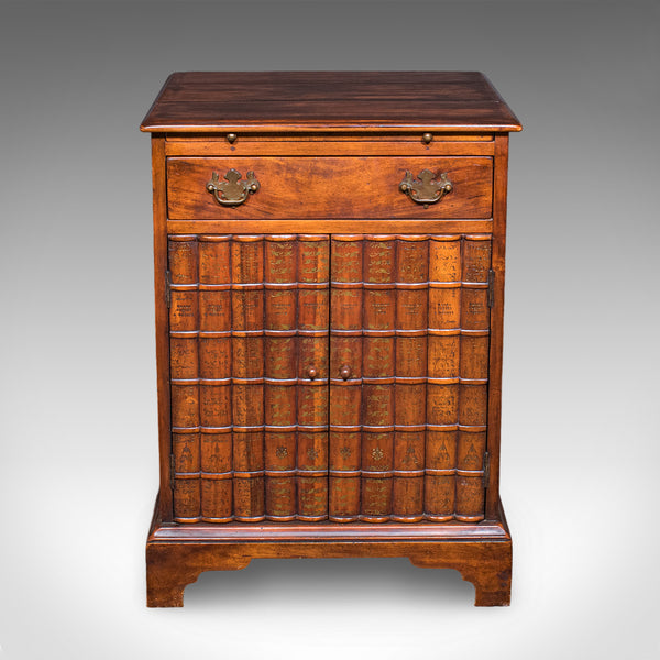 Vintage Bachelor's Writing Cabinet, English, Library Cupboard, Regency Revival