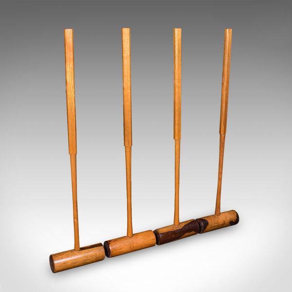 Antique Vicarage Croquet Set, English, Country Garden Games Stand, Edwardian