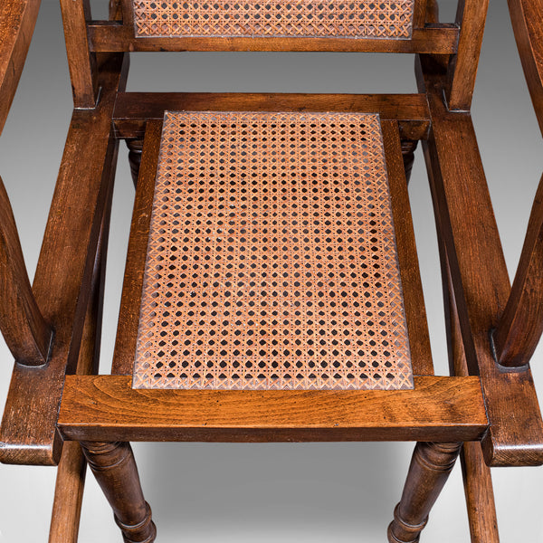 Antique Ladies Colonial Veranda Chair, English, Beech, Carrying Seat, Victorian