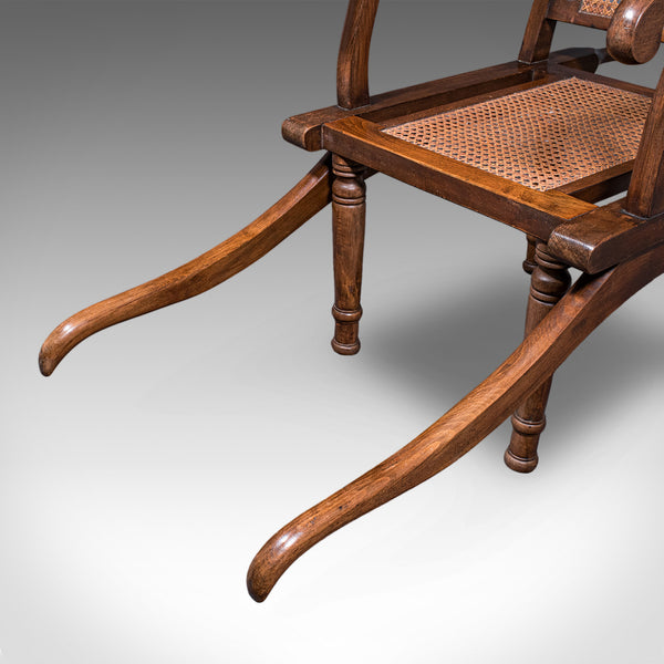 Antique Ladies Colonial Veranda Chair, English, Beech, Carrying Seat, Victorian