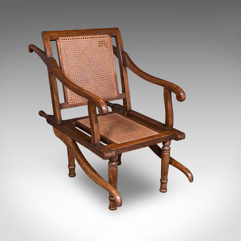 Antique Ladies Colonial Veranda Chair, English, Beech, Carrying Seat, Victorian