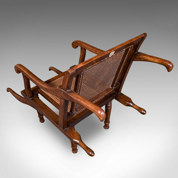 Antique Ladies Colonial Veranda Chair, English, Beech, Carrying Seat, Victorian