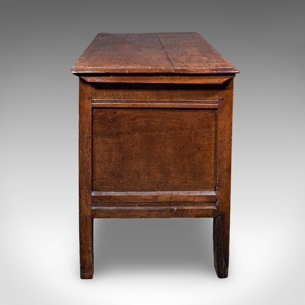 Antique Coffer, English, Oak, Linen Chest, Bay Window Seat, Early Georgian, 1720