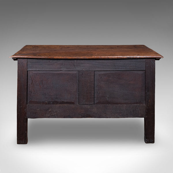 Antique Coffer, English, Oak, Linen Chest, Bay Window Seat, Early Georgian, 1720