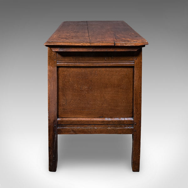 Antique Coffer, English, Oak, Linen Chest, Bay Window Seat, Early Georgian, 1720