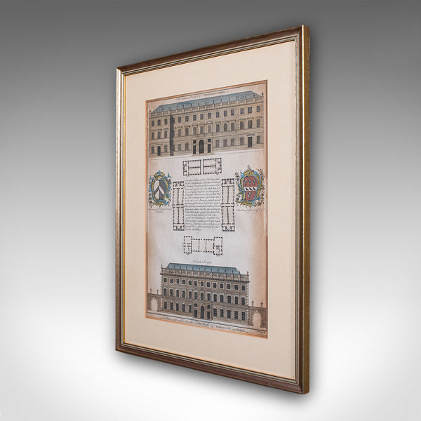 Antique St Bart's Hospital Engraving, English, Framed, Architectural, Georgian