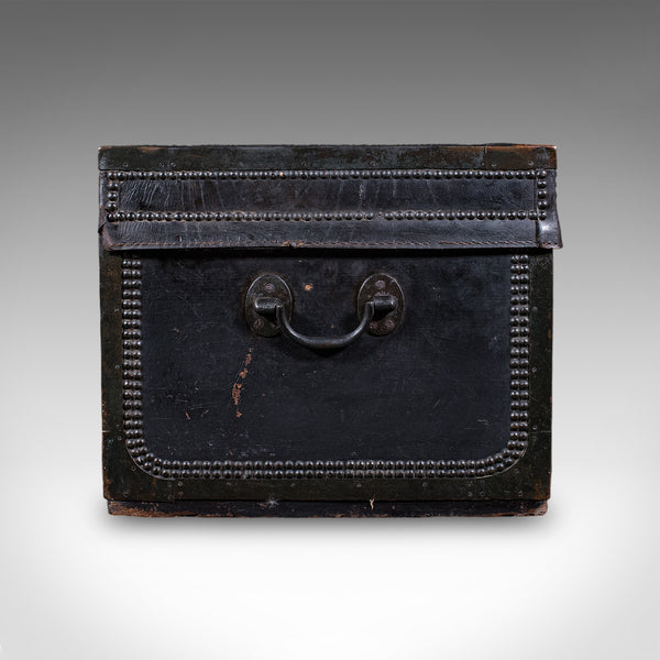 Antique Windsor Trunk, English, Leather, Camphorwood Chest, High Victorian, 1870