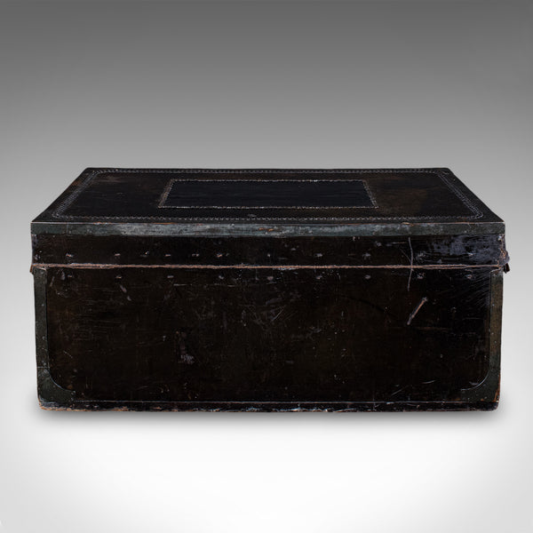 Antique Windsor Trunk, English, Leather, Camphorwood Chest, High Victorian, 1870