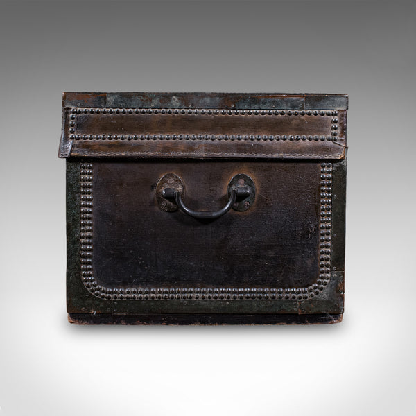 Antique Windsor Trunk, English, Leather, Camphorwood Chest, High Victorian, 1870