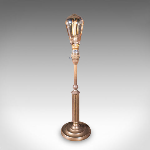 Vintage Table Lamp Base, English, Nickel Brass, Decorative Accent Light, C.1980
