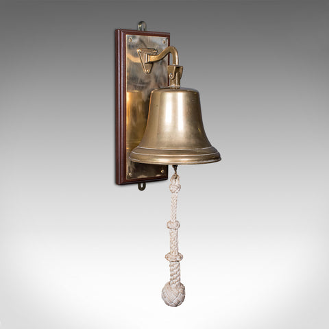 Vintage School Dinner Bell, English, Bronze, Playground Ringer, Mid Century