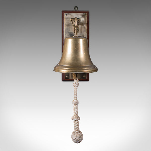 Vintage School Dinner Bell, English, Bronze, Playground Ringer, Mid Century