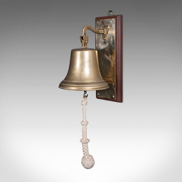 Vintage School Dinner Bell, English, Bronze, Playground Ringer, Mid Century