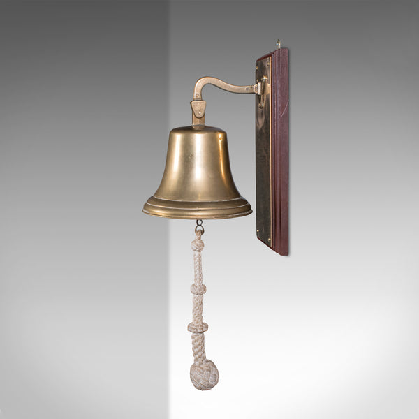 Vintage School Dinner Bell, English, Bronze, Playground Ringer, Mid Century