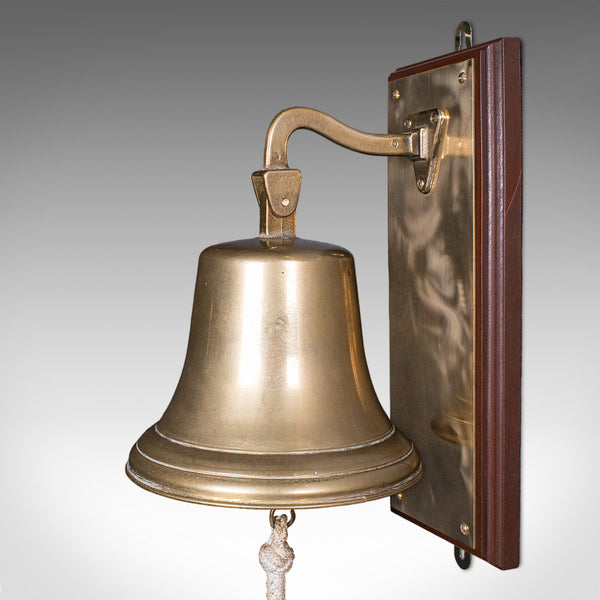 Vintage School Dinner Bell, English, Bronze, Playground Ringer, Mid Century