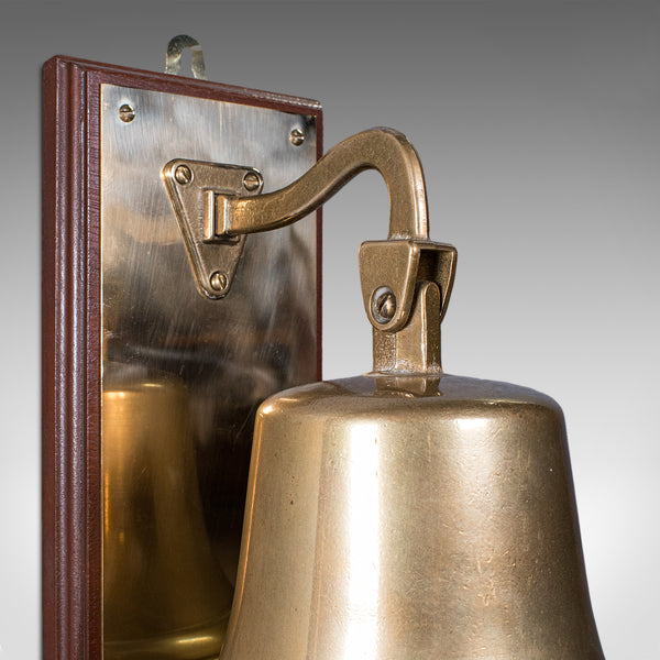 Vintage School Dinner Bell, English, Bronze, Playground Ringer, Mid Century